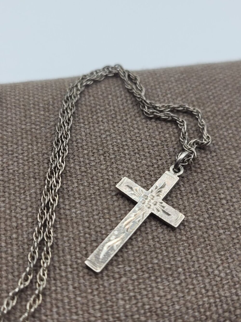 Vintage Sterling Silver Cross necklace Minimalist Christian Jewelry